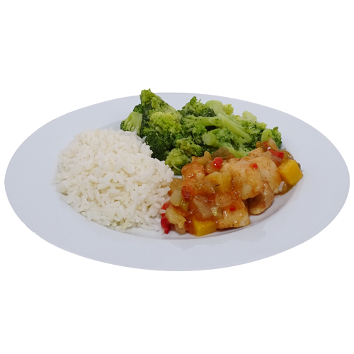 Kip Jambalaya met broccoli en witte rijst